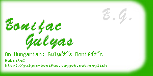 bonifac gulyas business card